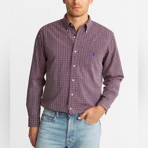 Ralph Lauren Classic Fit XLT Button Dow Plaid Preppy Made In Hong Kong